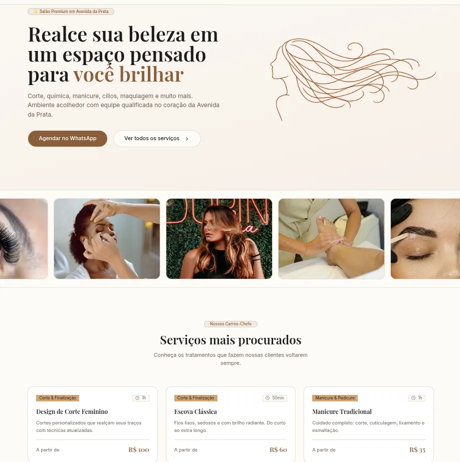 Exemplo ilustrativo - salão de beleza
